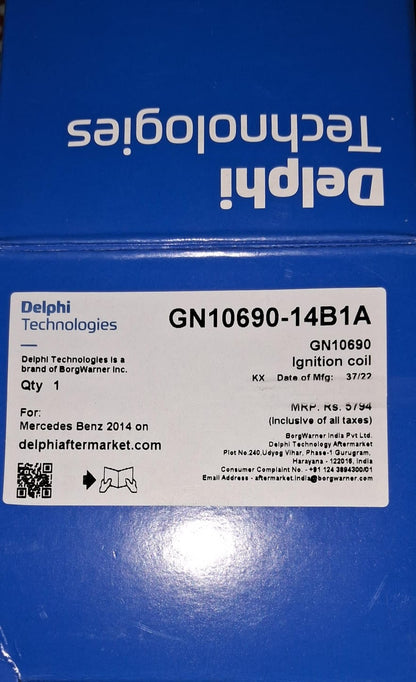 Mercedes C, AMG 43, E Class 212, 213 E 400, GL 166 400 D, E Class 222 S 400 - Ignition Coil GN10690-14B1A - Delphi