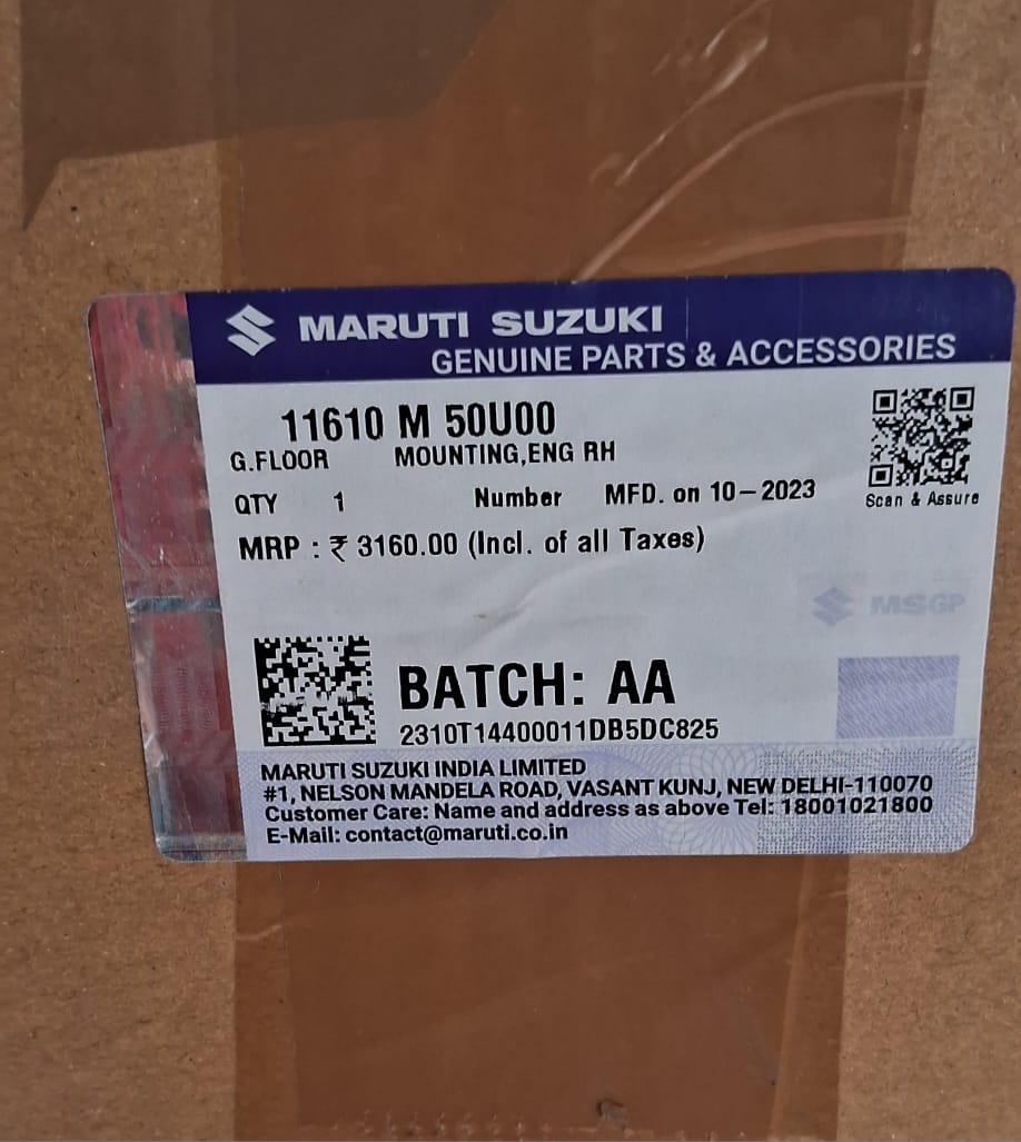 Maruti Suzuki Ertiga Latest (July 2022 Onwards), XL6 Latest - Engine Mounting RH Side - 11610 M 50U00 - MGP Genuine