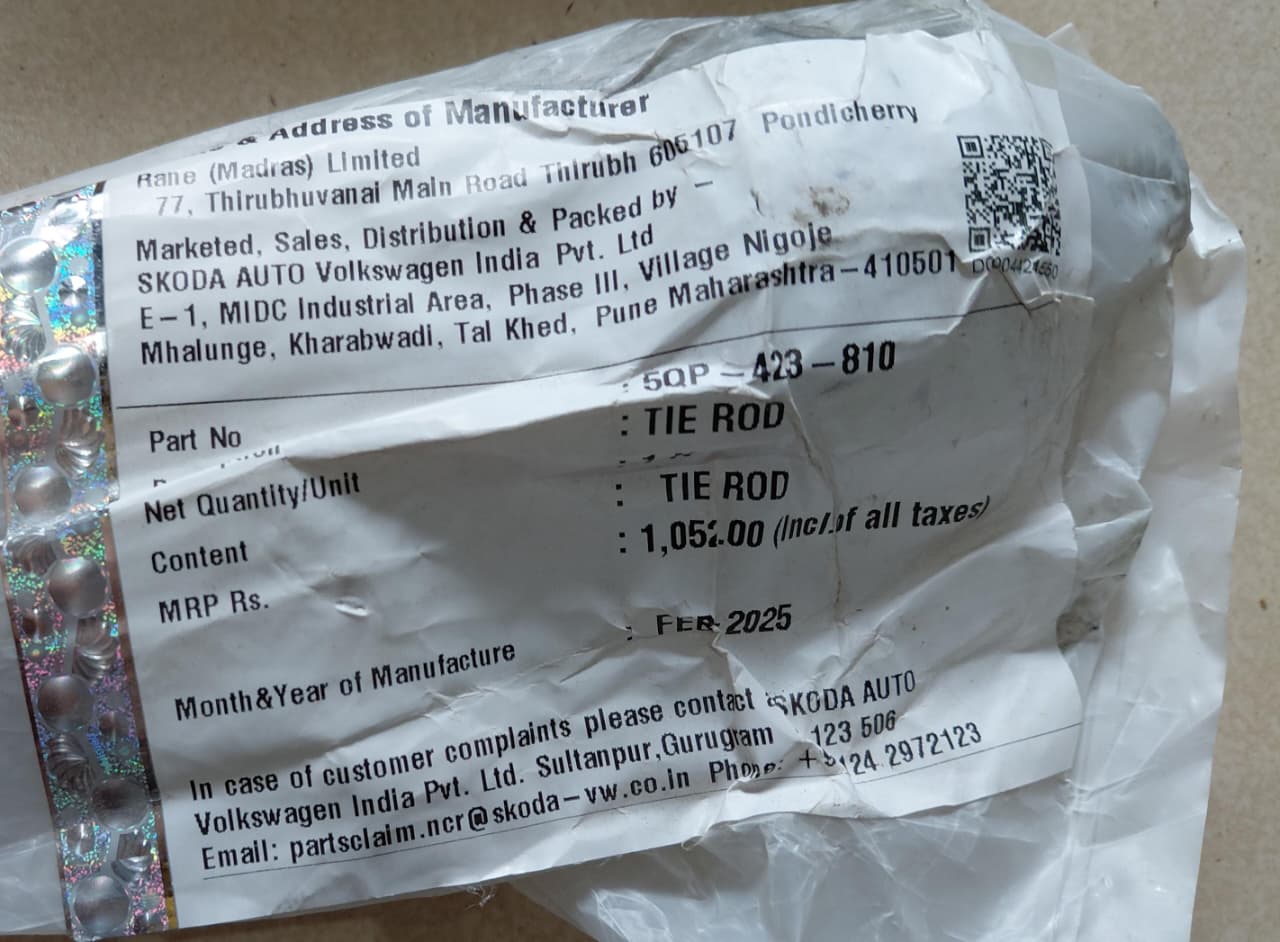 VW Taigun, Virtus, Skoda Kushaq, Slavia - Steering Ball Joint Set 5QP423810 - Volkswagen