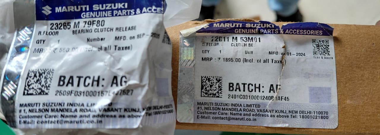 Maruti Suzuki Alto 800 Petrol - Clutch Set with clutch bearing - 22011 M 53M01, 23265 M 79F80 - MGP Genuine