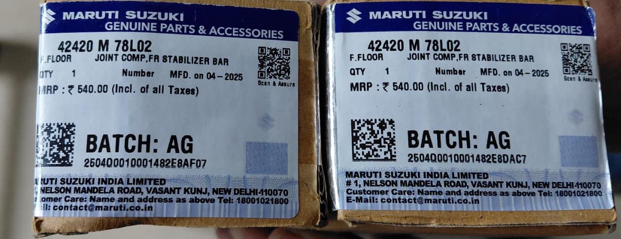 Maruti Suzuki Eeco old - Front Stabilizer Link (Linkers) RH & LH Side Set - 42420 M 78L02 - MGP Genuine