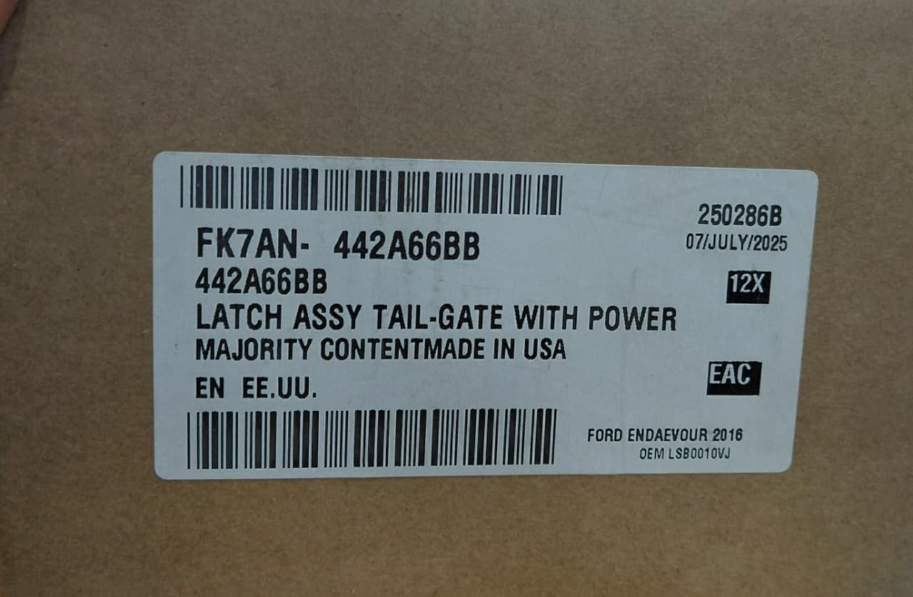 Ford Endeavour N/M (2016-22) Diesel - Dicky Latch FK7AN442A66BB (4-PIN) - MJ
