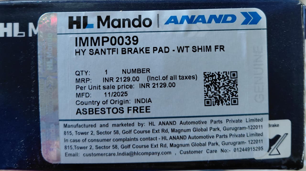 Hyundai Santa FE Front Brake Pads - IMMP0039 Mando