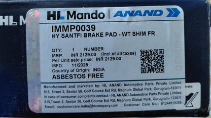 Hyundai Santa FE Front Brake Pads - IMMP0039 Mando