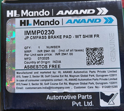 Jeep Compass Front Brake Pads - IMMP0230 Mando