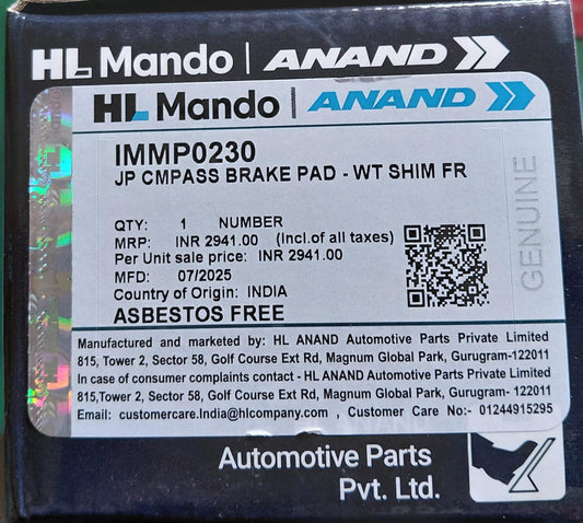 Jeep Compass Front Brake Pads - IMMP0230 Mando
