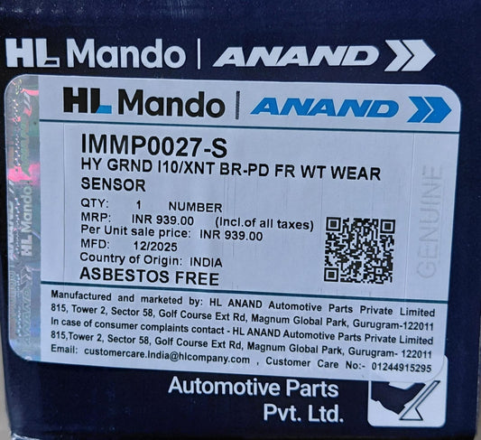 Hyundai i10 Grand, Xcent Front Brake Pads - IMMP0027-S Mando