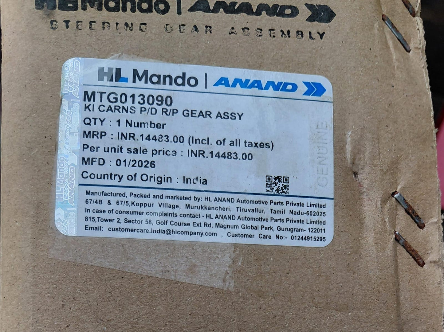 Kia Carens Steering Assembly - MTG013090 Mando