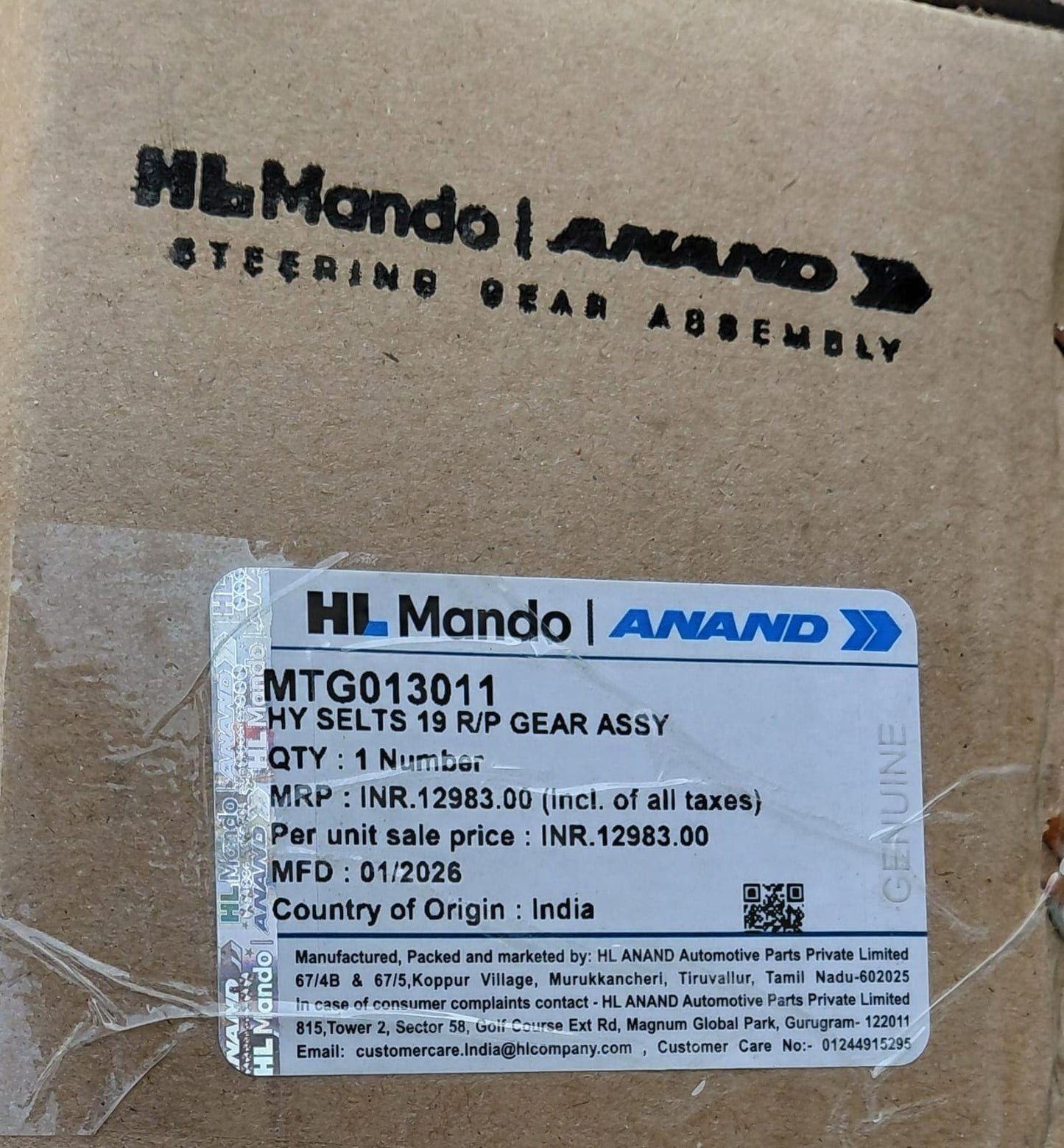 Kia Seltos Steering Assembly - MTG013011 Mando