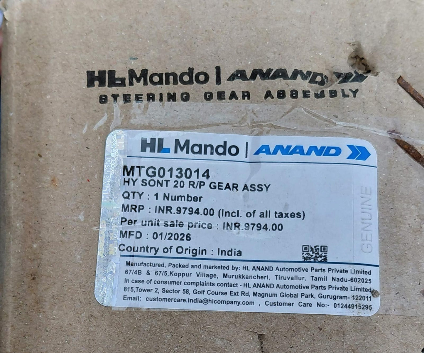Kia Sonet Steering Assembly - MTG013014 Mando