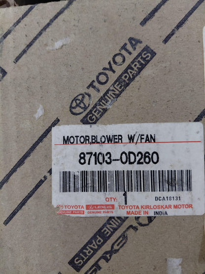 Toyota Etios - Blower Motor 87103-0D260 - Toyota Genuine