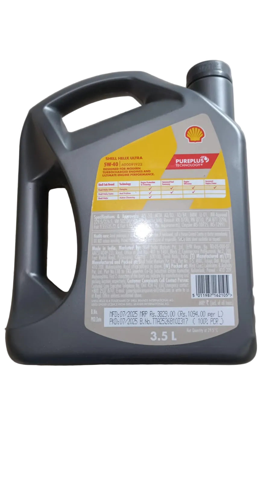 Shell Helix Ultra Fully Synthetic 5W-40 3.5 litres - Shell