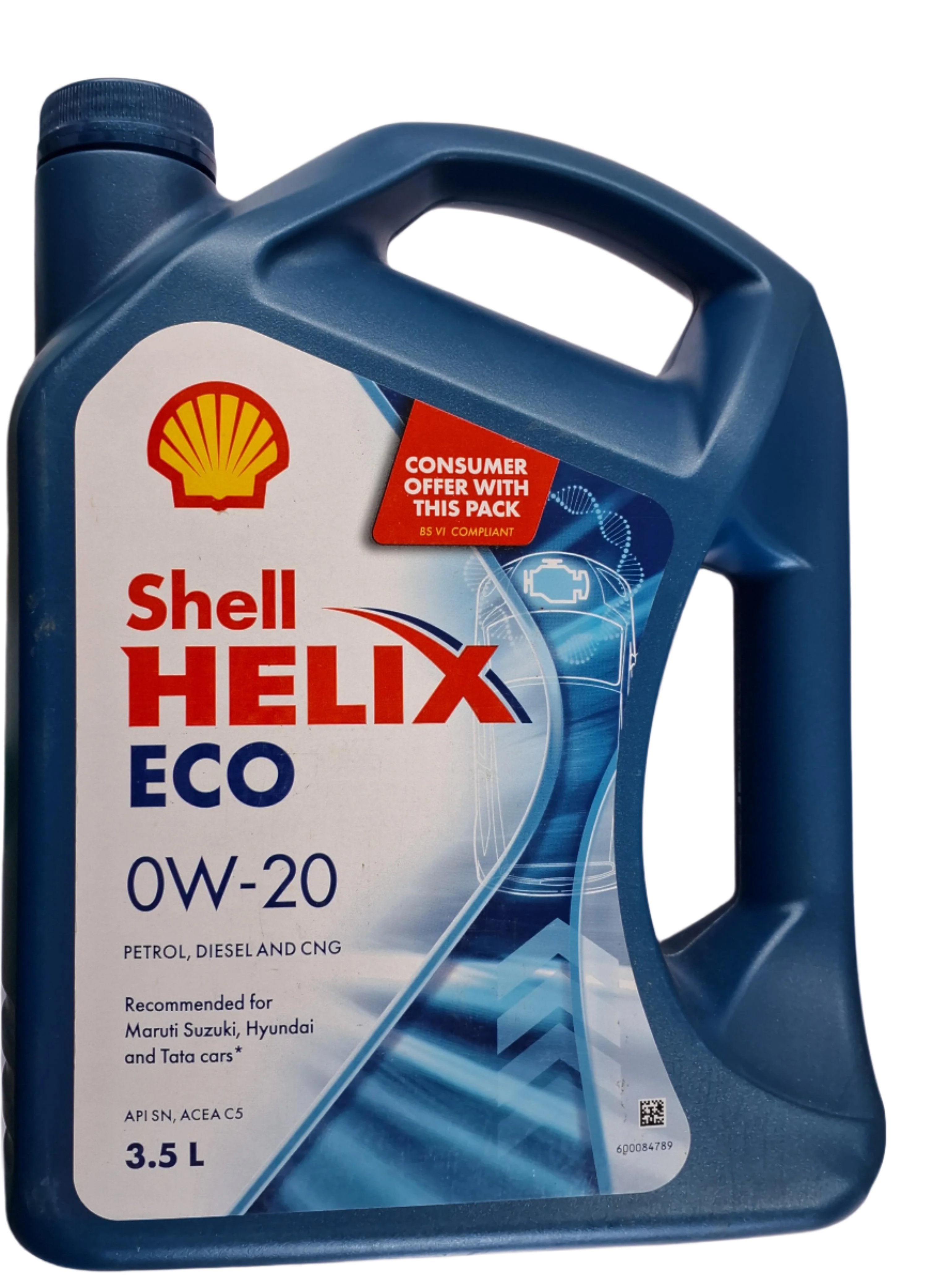 Shell Helix Eco 0W-20 API SN, ACEA C5 Premiem Synthetic Engine Oil 3.5 ...