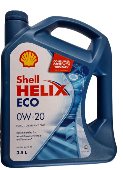 Shell Helix Eco 0W-20 API SN, ACEA C5 Premiem Synthetic Engine Oil 3.5L - Shell