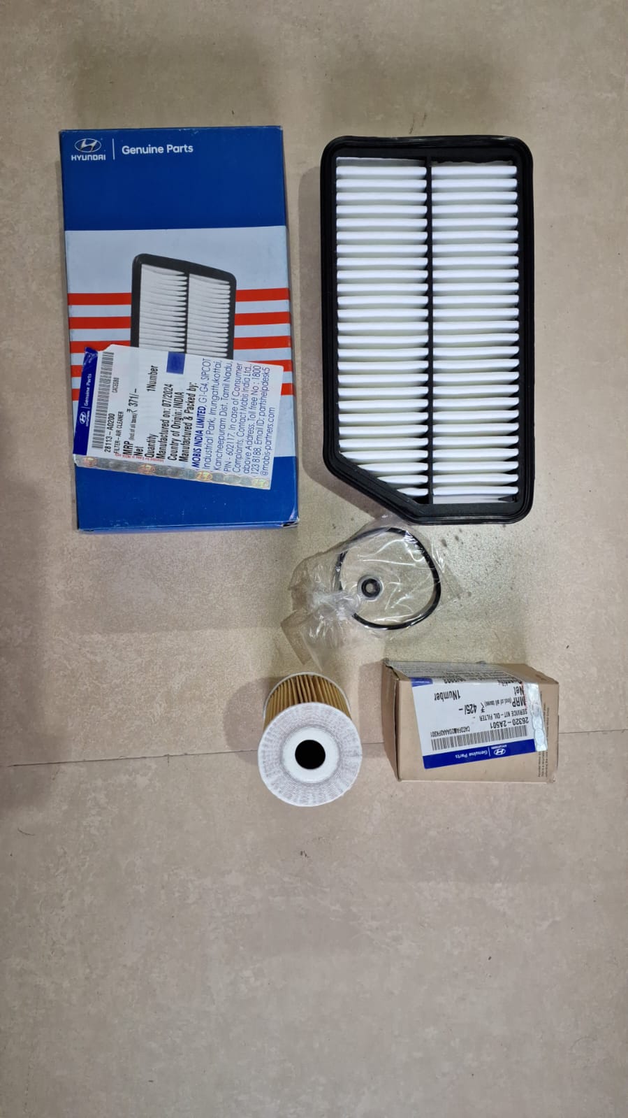 Hyundai Creta Diesel 2015-20 Model - Hyundai Oil Filter + Hyundai Air Filter + Hyundai AC Filter