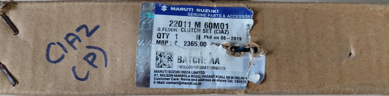 Maruti Suzuki Ciaz Petrol - Clutch Set - 22011 M 60M01 - MGP Genuine