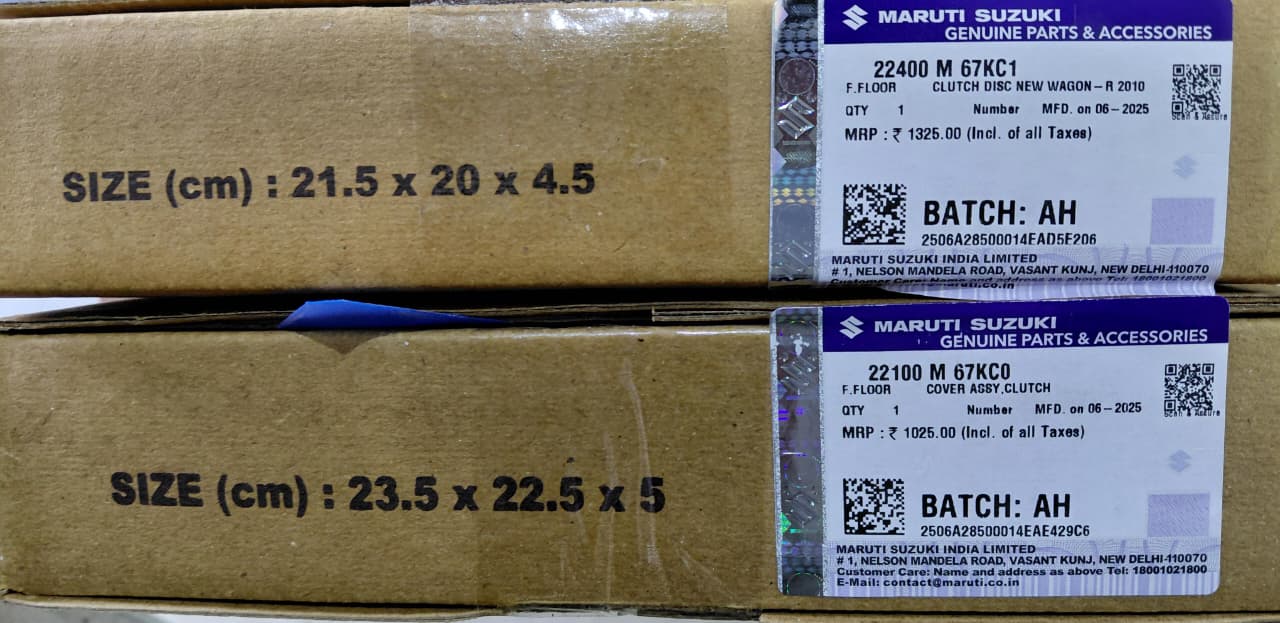 Maruti Suzuki Wagon R K Series (2010-18) - Clutch Set with clutch bearing - 22400 M 67KC1, 22100 M 67KC0, 23265 M 79F80 - MGP Genuine