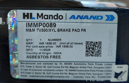 Mahindra TUV300, XYLO Front Brake Pads - IMMP0089 Mando
