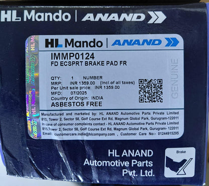 Ford Ecosport Front Brake Pads - IMMP0124 Mando