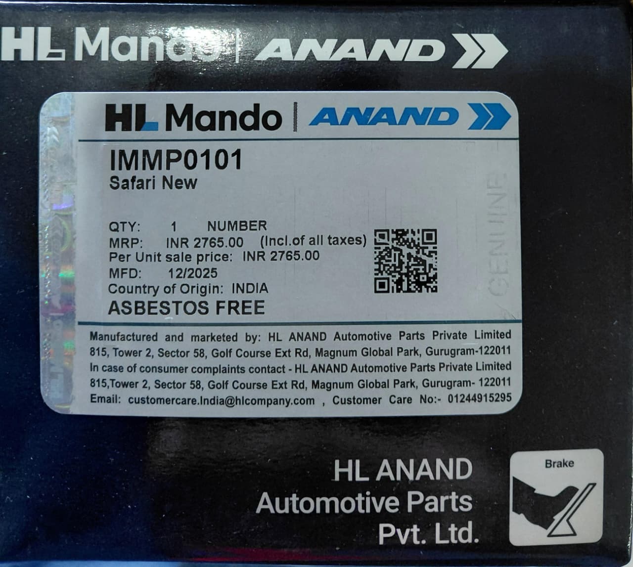 Tata Safari New Front Brake Pads - IMMP0101 Mando