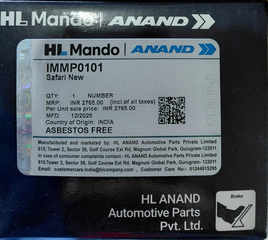 Tata Safari New Front Brake Pads - IMMP0101 Mando