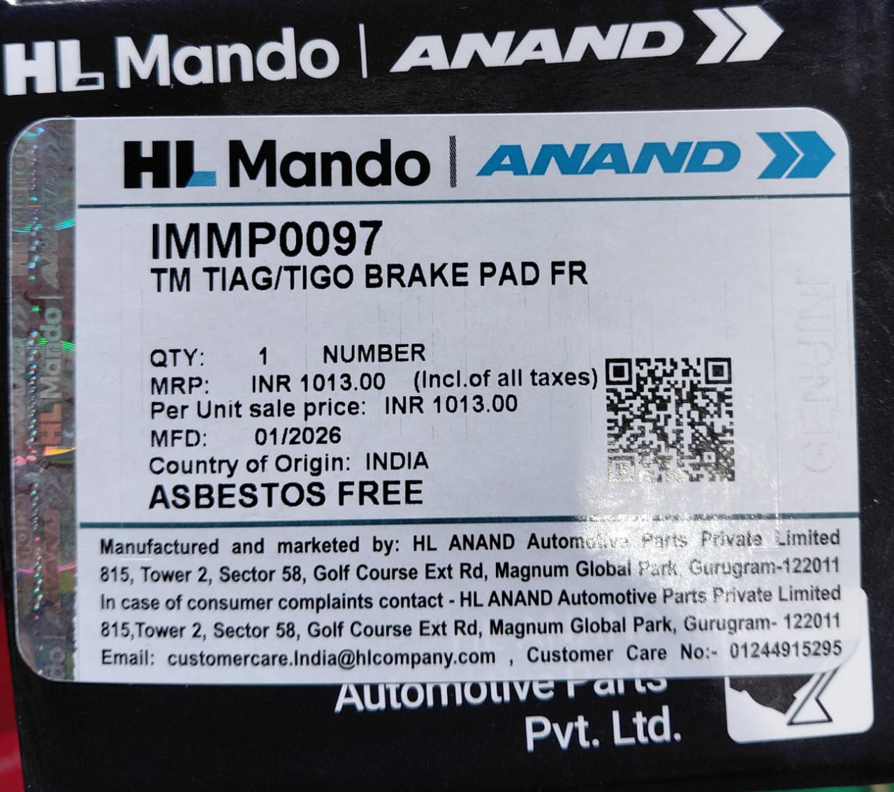 Tata Tiago, Tigor Front Brake Pads - IMMP0097 Mando