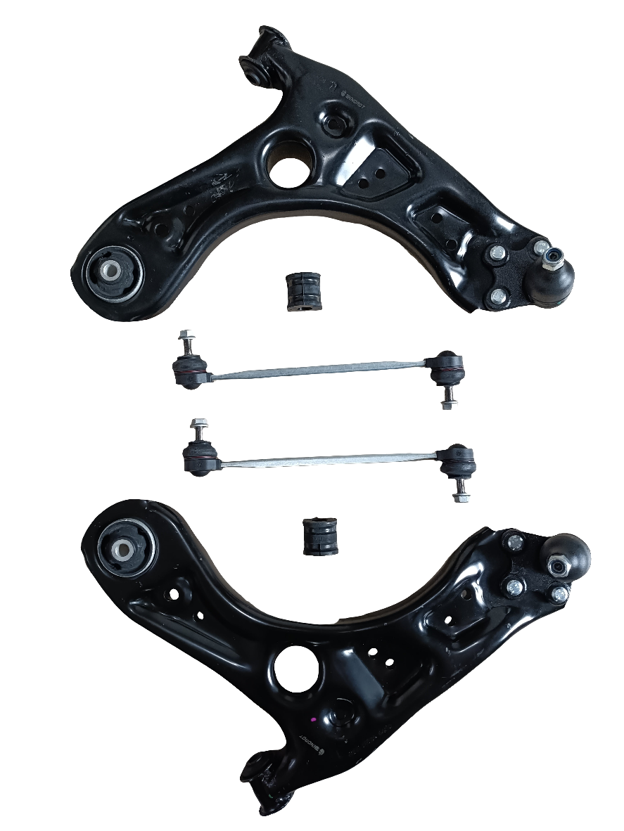 VW Polo, Vento, Ameo, Skoda Rapid Lower Arm with Ball Joints, Link Rod, J R Bush Set - V-927 & V-928, SK-600, VW-BS044 Teknorot