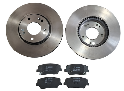 Hyundai Creta, Alcazar, Kia Seltos, Front Brake Pads & Disc Rotors Combo - Bosch