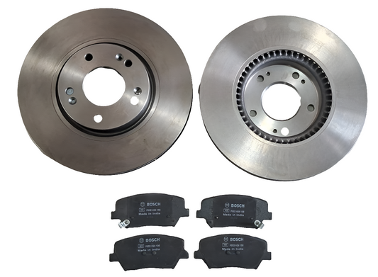 Hyundai Creta, Alcazar, Kia Seltos, Front Brake Pads & Disc Rotors Combo - Bosch