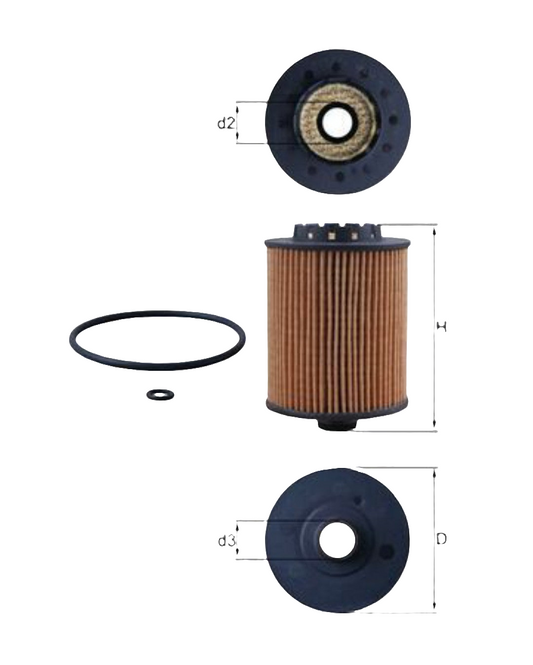 Volvo S60 II, S60 III, S80 II, S90 II, V40, V6 II, XC40,  XC60 II, XC90 II Oil Filter OX1075 - Mahle