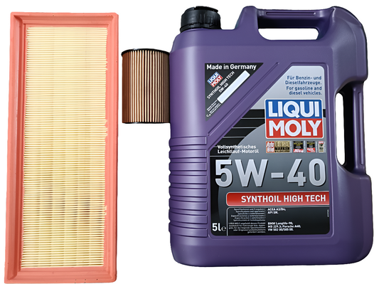 Audi A4 8K2, Q5 2.0 Diesel Service Combo - Liqui Moly Synthoil High Tech 5W40 5L + Oil & Air Filter German Brand