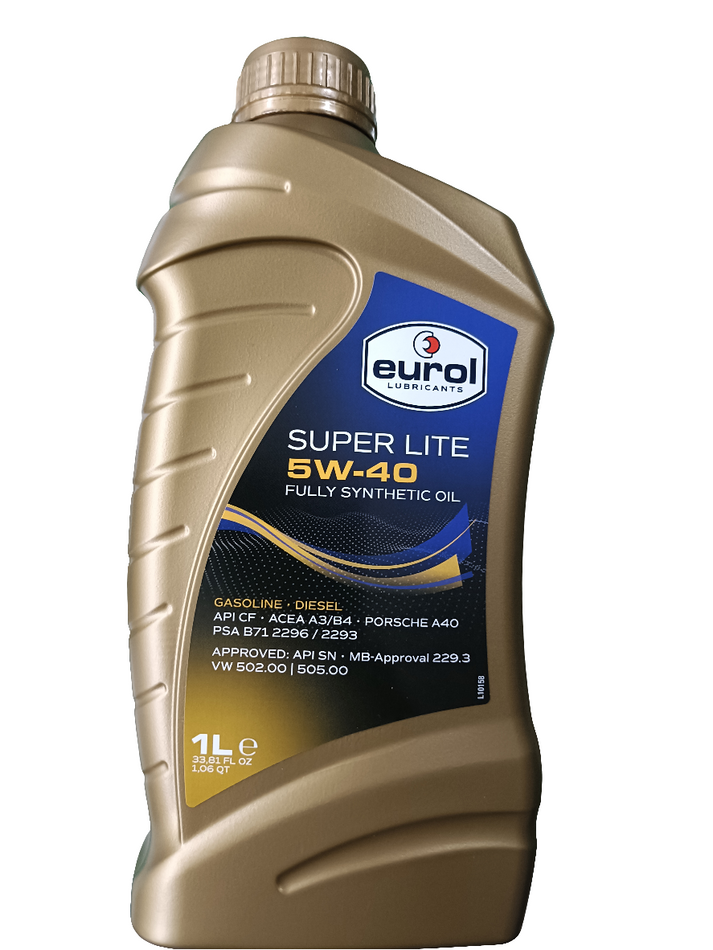 Eurol Super Lite 5W-40 Fully Synthetic Engine Oil 1L - Eurol ...