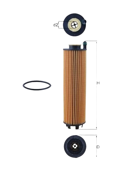 Mercedes A W177, B W247, CLA W118, X167, W205, W213 300d Oil Filter - OX 1301D Mahle