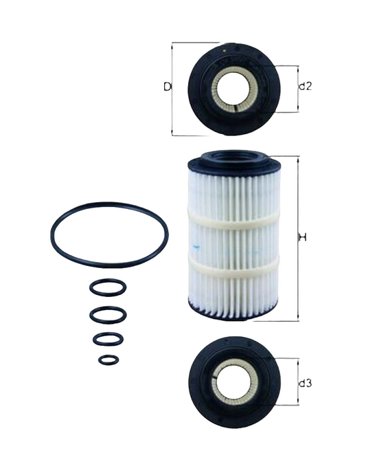 Mercedes W204, W212, W164, W251, W221, W463 Petrol Oil Filter - OX 345/7D Mahle