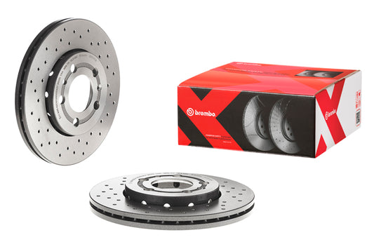 Skoda Rapid, VW Polo, Vento, Ameo Front Drilled Disc Rotor Set of 2 - 0970111X Brembo