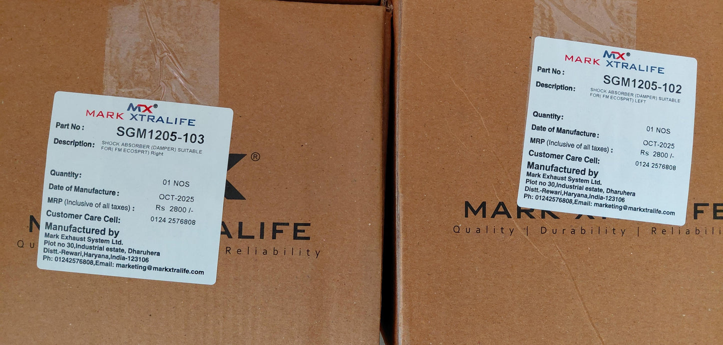 Ford Ecosport Front & Rear Shock Absorber (Set of 4) - SGM1205-102, SGM1205-103, SGT1205-200 Mark Xtralife