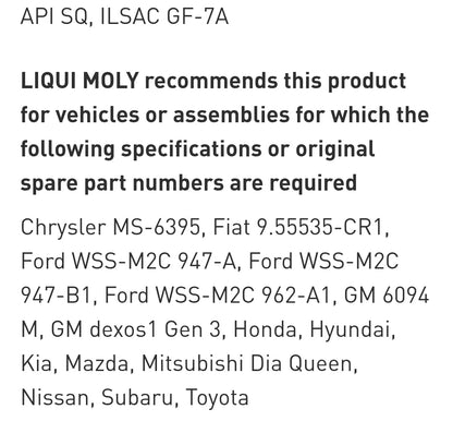 Liqui Moly Special Tec AA 0W-20 4L - 9705 Liqui Moly