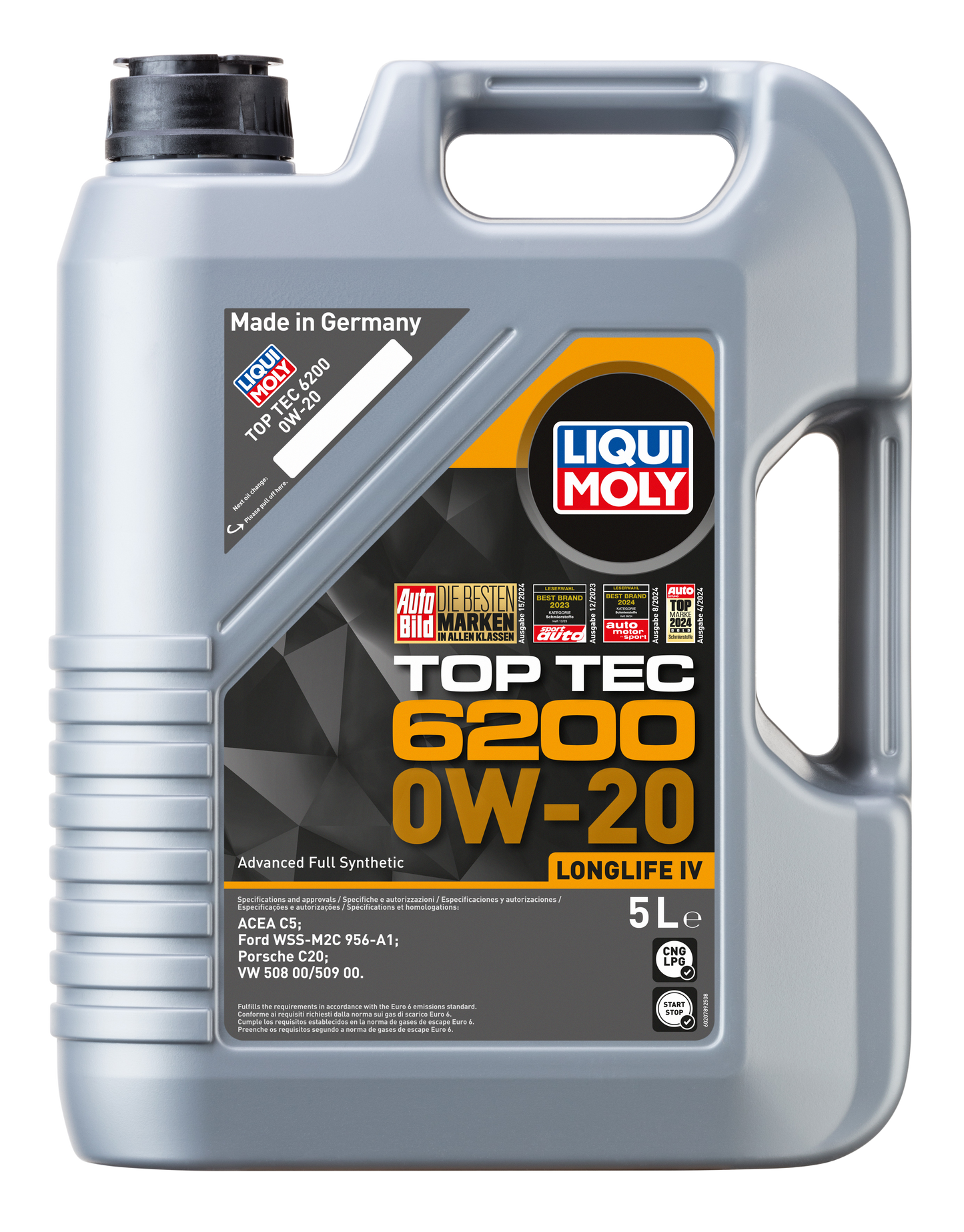 Liqui Moly Top Tec 6200 ACEA C5 0W-20 Longlife IV 5 Litres - 20789 Liqui Moly