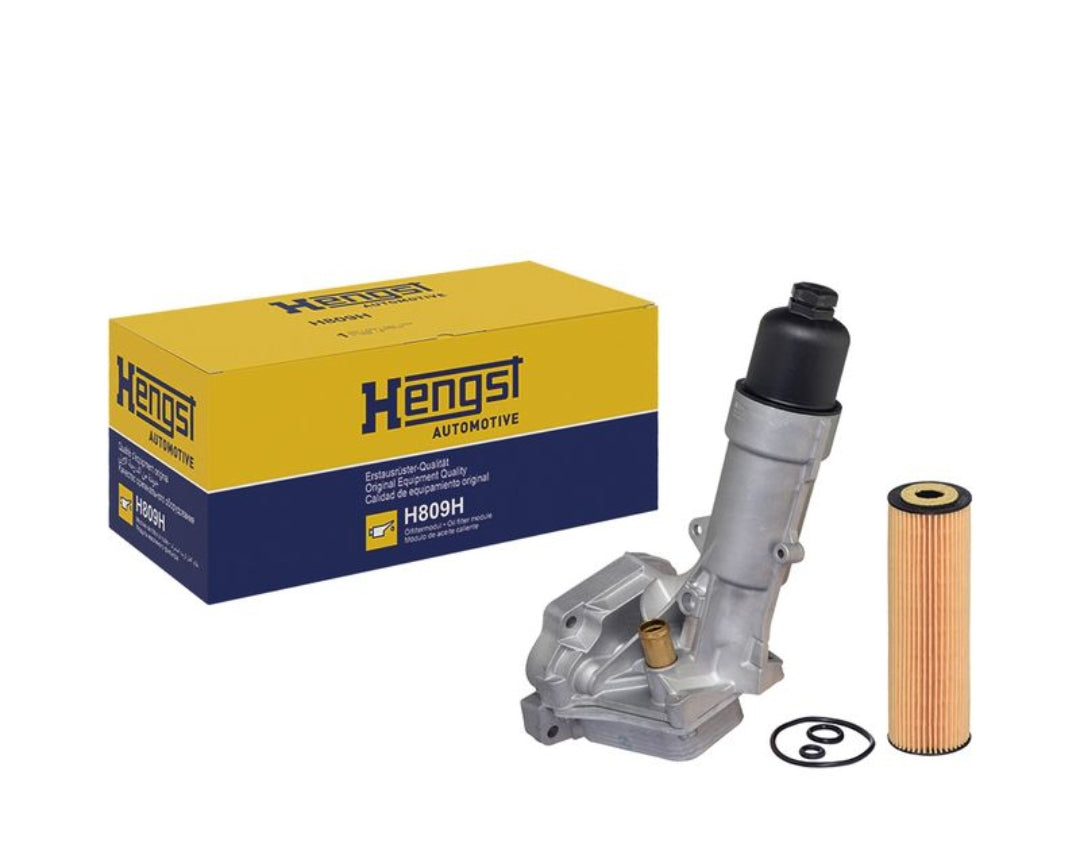 Mercedes W203, W204 Compressor, W212 NGT, CLK C209, SLK R171 Oil Cooler Assembly - H809H Hengst