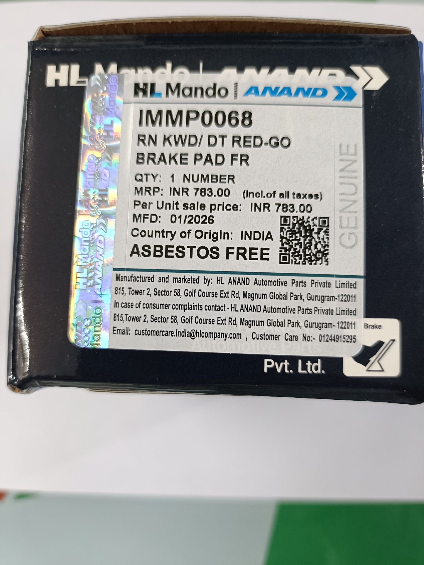 Renault Kwid, Datson Redi-GO Front Brake Pads - IMMP0068 Mando