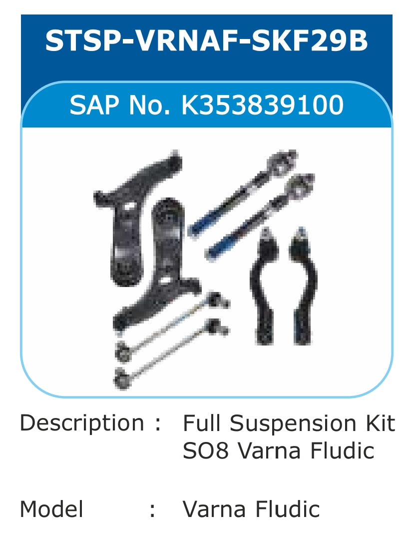 Hyundai Verna Fluidic Full Suspension Kit - STSP-VRNAF-SKF29B Varroc