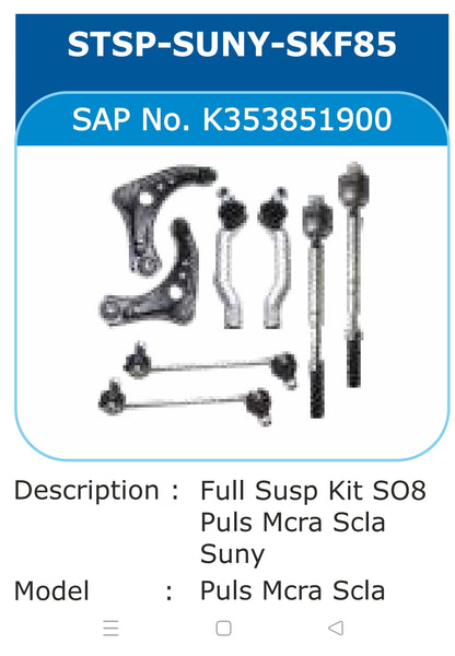 Nissan Micra, Sunny, Scala, Pulse Suspension Kit - STSP-SUNY-SKF85 Varroc