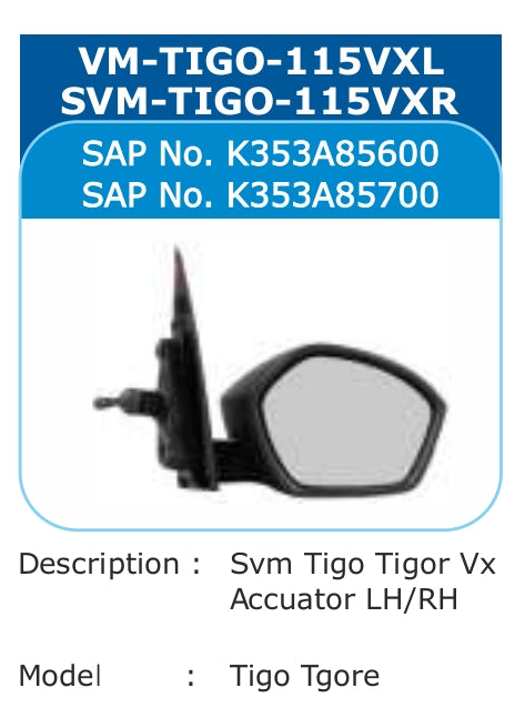 Tata Tiago Side Mirror Left - SVM-TIGO-115VXL Varroc