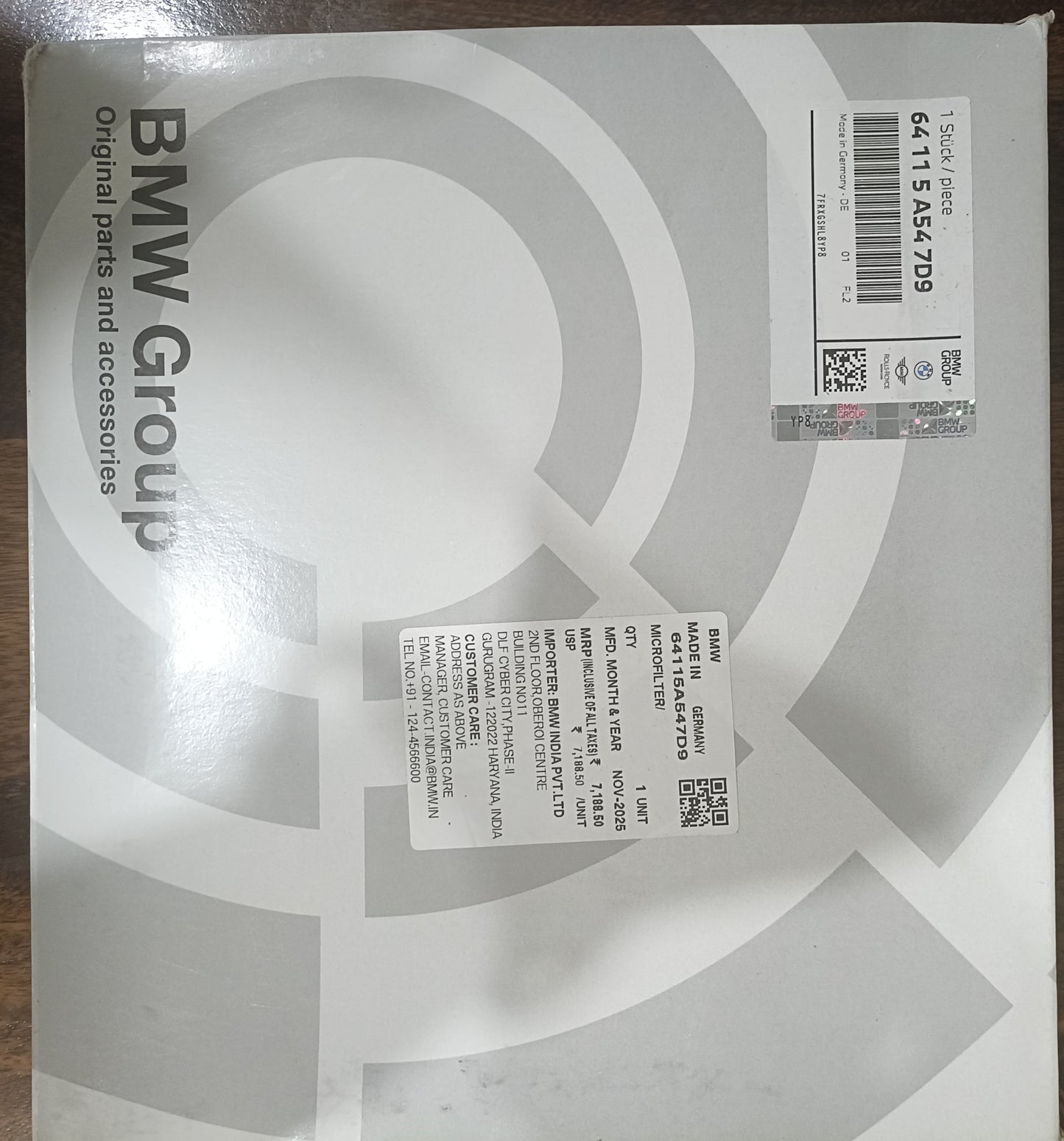 BMW Genuine AC Filter - 64115A547D9 BMW