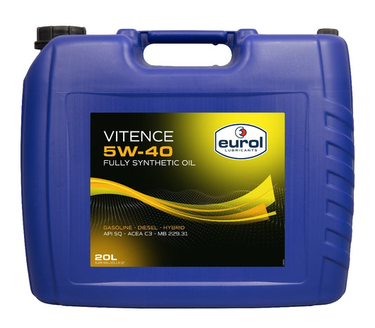 Eurol Vitence 5W-40 API SQ ACEA C3 Fully Synthetic Engine Oil 20L - Eurol