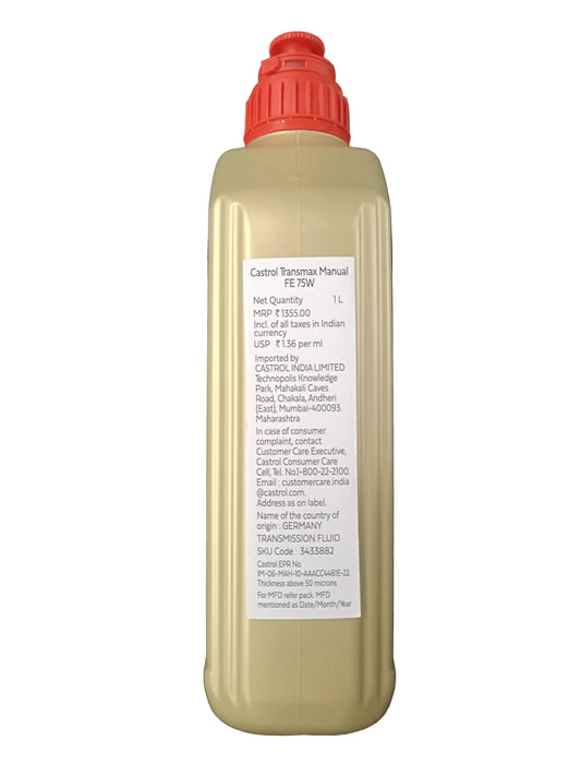 Castrol Transmax Manual FE 75W Manual Transmission Fluid 1 litre - Castrol