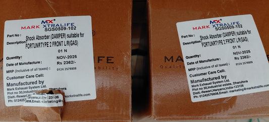 Toyota Fortuner Front Shock Absorber (Set of 2) 2016 Onwards - SGS0509-102 Mark Xtralife