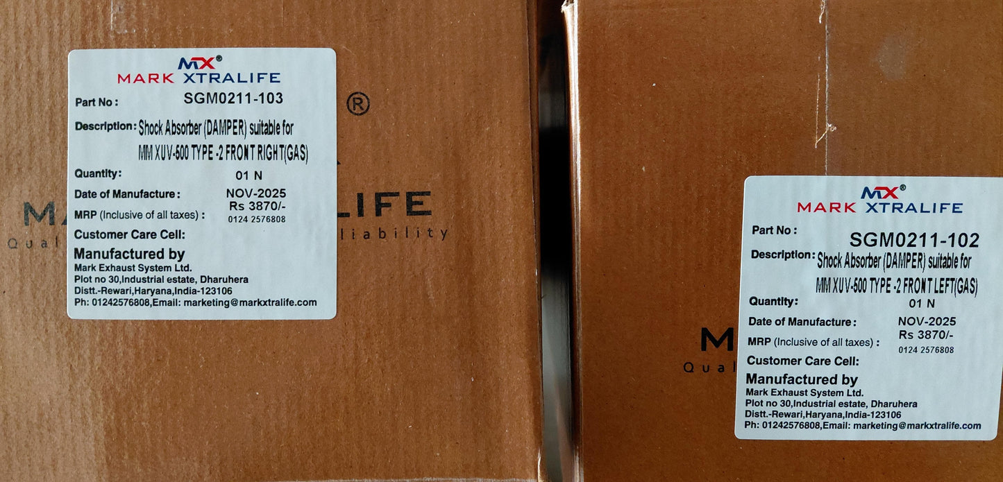 Mahindra XUV 500 T2 Front Shocker Set - SGM0211-102 & SGM0211-103 Mark Xtralife