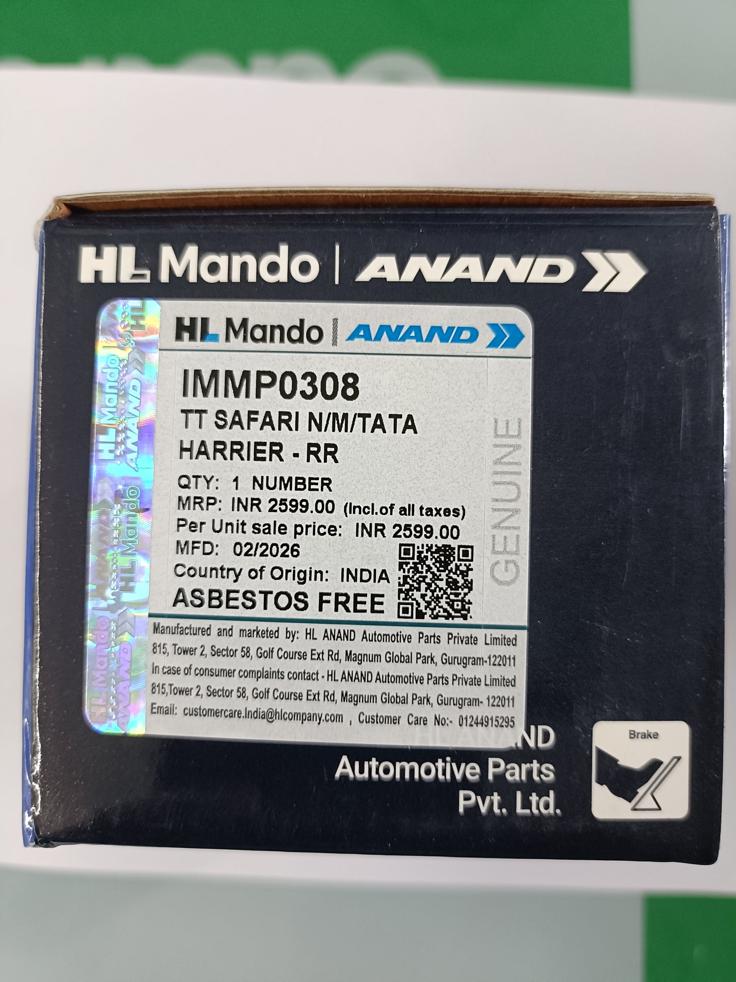 Tata Safari New, Harrier Rear Brake Pads - IMMP0308 Mando
