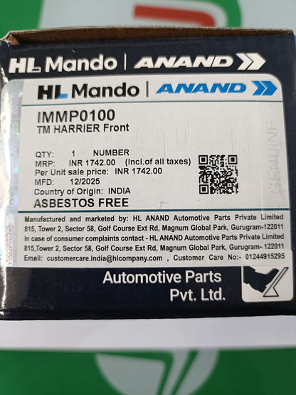 Tata Harrier Front Brake Pads - IMMP0100 Mando